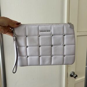 Michael Kors White Quilted Wristlet Bag